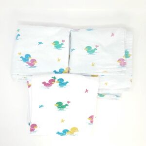 Vintage Lot of 3 Medline Kuddle-Up Hospital Receiving Blankets Duckies Ducks